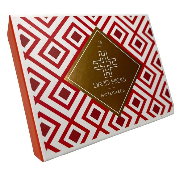 David Hicks Gift Box Notecard Set Envelopes English Decorator Designer Motifs - Picture 2 of 10